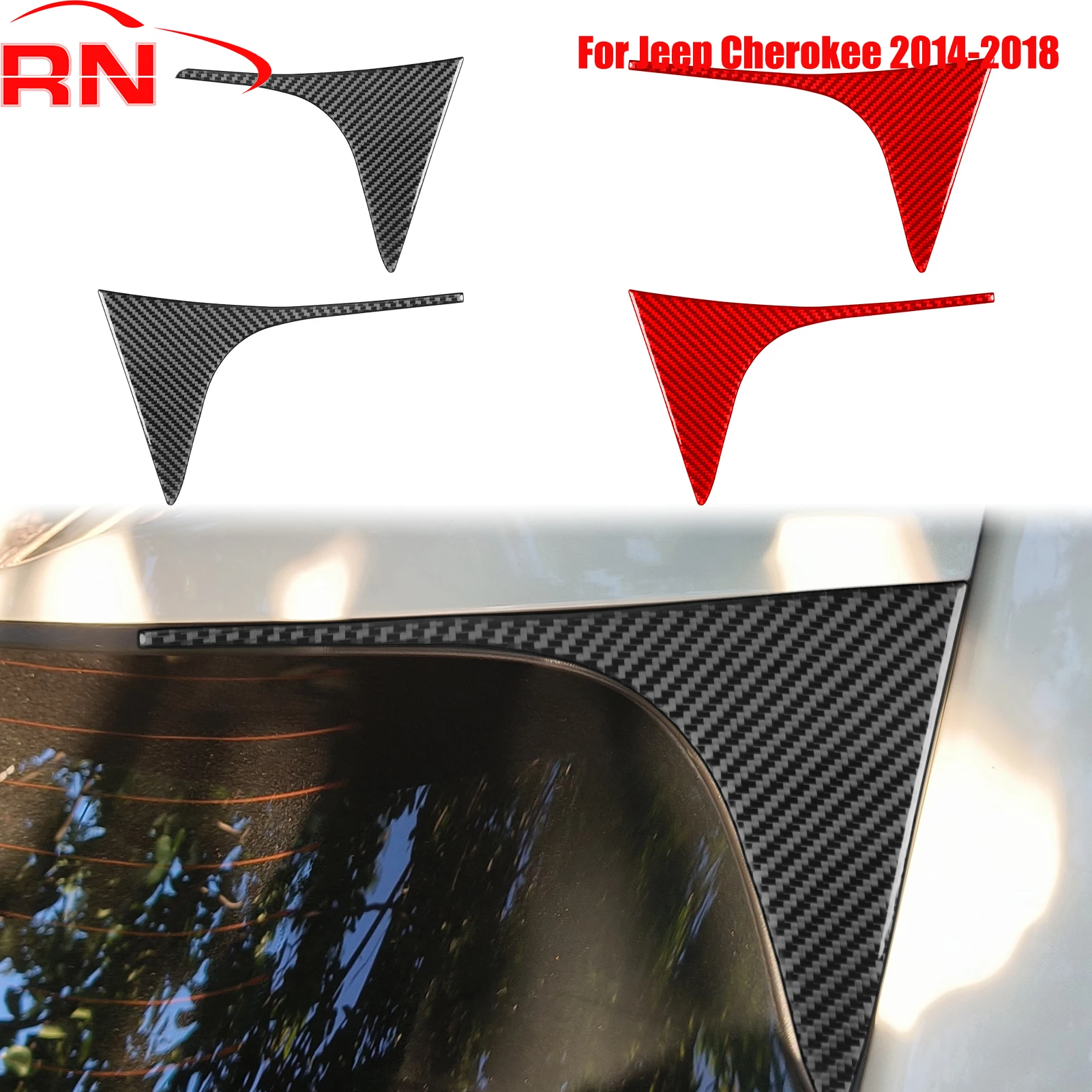 

For Jeep Cherokee 2014-2018 Modified Carbon Fiber Car Rear Windshield Interior Accessories Decorative Stickers