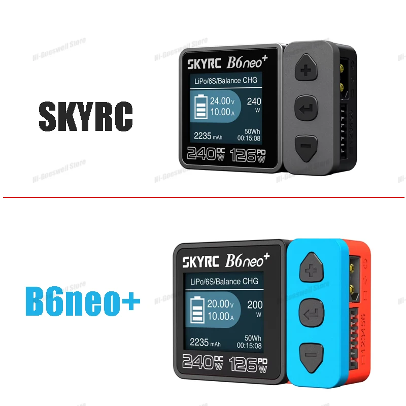 

SKYRC B6neo+ Умное зарядное устройство высокой мощности DC240W PD126W, многоязычное, с функцией балансировки, 600 мА, компактное зарядное-разрядное устройство