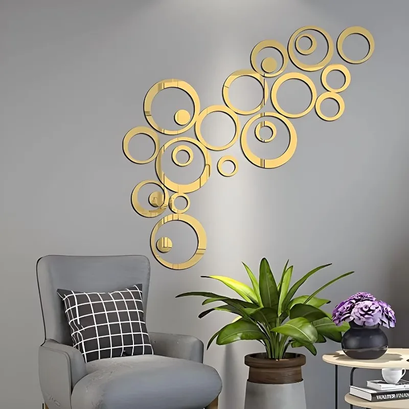 24PCS Modern Acrylic Mirror Wall Stickers