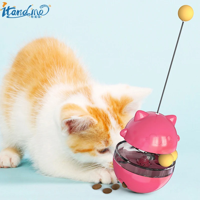 

New product recommendation cat leak feeder funny cat stick suitable for cat family cat toy tumbler design track ball toy