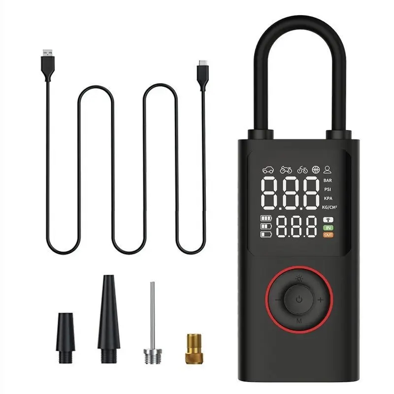 Gonfleur portatif sans fil monté sur voiture pour pneus de voiture, SUV et de vélo avec arrêt automatique