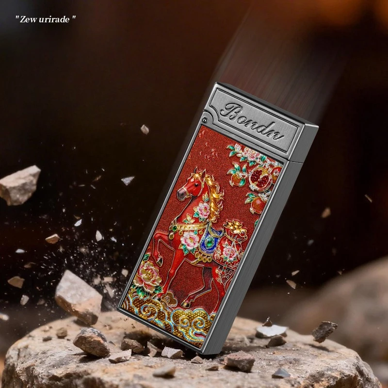 New Voice-controlled Embossed Alloy Kerosine Lighter,Intelligent Voice-controlled Ignition Open Flame Men's Personalized Lighter