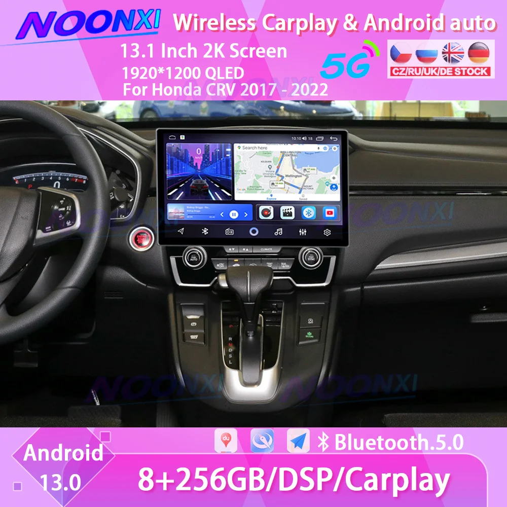 

256G Автомагнитола Carplay Android 13 для Honda CRV CR-V 2017 - 2022 мультимедийный плеер Авторадио Стерео GPS навигация DSP головное устройство