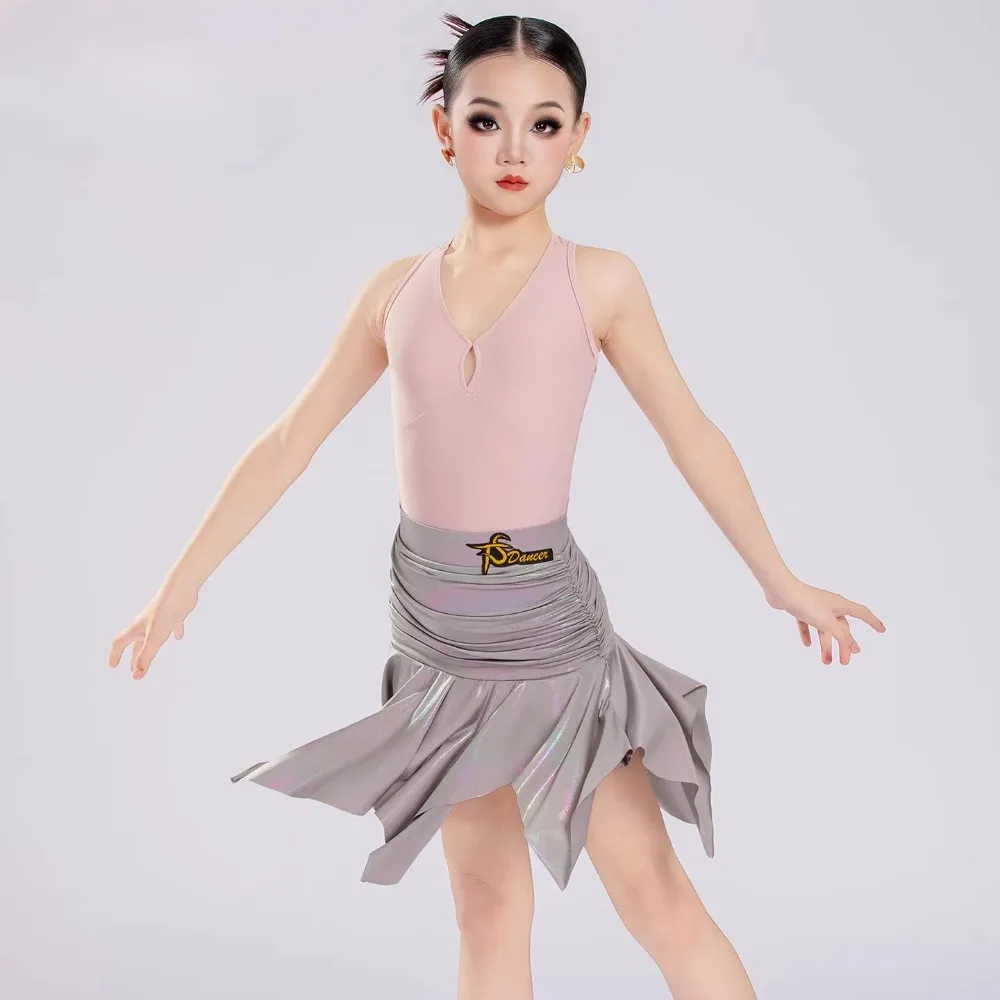 nouvel-ensemble-de-tenue-d'entrainement-de-danse-latine-pour-enfants-–-haut-et-short-d'ete-sans-manches-pour-filles-–-tenue-de-pratique-pour-filles