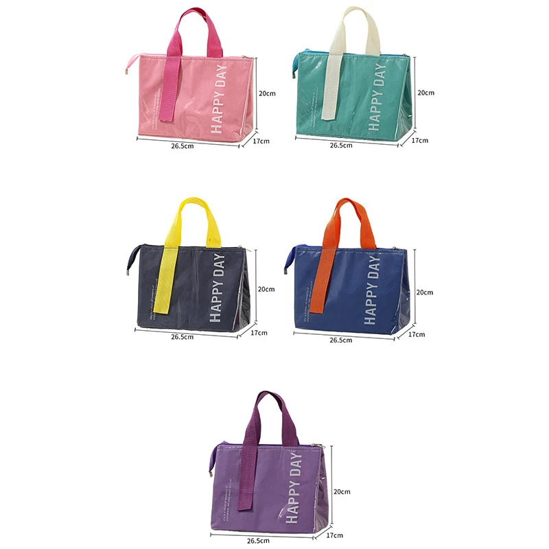 

Insulated Lunch Bag PU Waterproof Fashion Insulation Bento Pack Aluminum Foil Camping Picnic Insulated Bag Bento Lunch Handbag