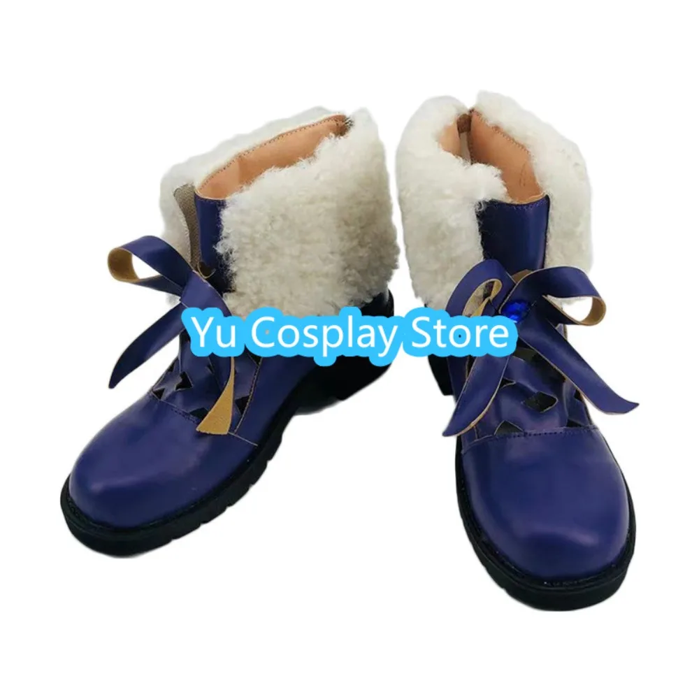 Yu-zapatos de Cosplay Genshin Impact Keqing, zapatos de actuación para Halloween, zapatos de juego de rol, botas, accesorios de disfraz de Anime