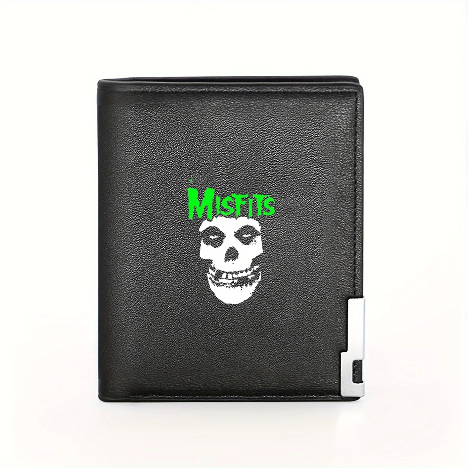 

Кошелек Misfits с графическим принтом черепа - деловой мужской повседневный элегантный простой практичный качественный кошелек Стильный графический принт Creat