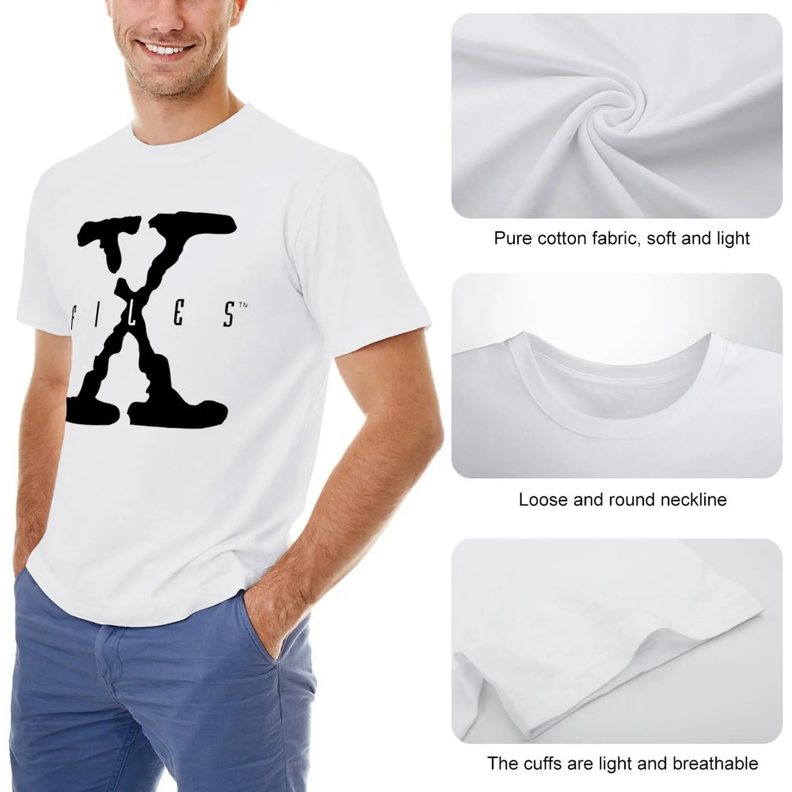 Crewneck X Files for Sale T-shirt  Sports T-shirts Novelty Funny Vintag Fitness Eur Size image 4