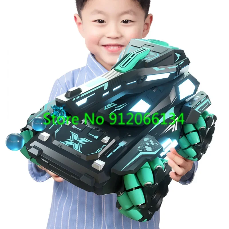 Smart Watch Handgeste Dual Fernbedienung Tanks Auto 2,4 G LED-Beleuchtung seitliches Drift 360 °   Rotation Stunt RC Tank Car Jungenspielzeug