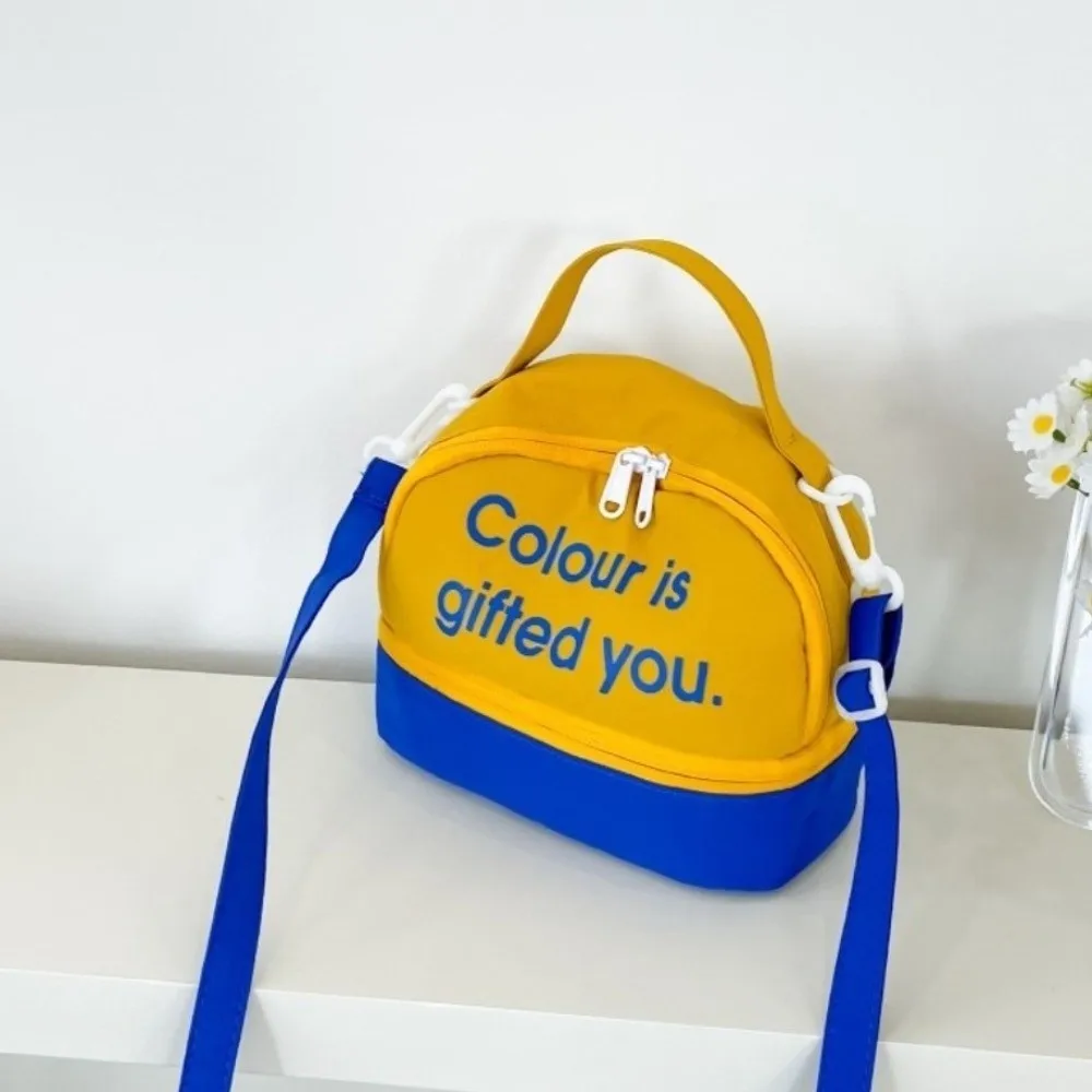 แฟชั่น Letter SHELL กระเป๋าสะพาย Contrast สีมือถือไนลอน Crossbody กระเป๋าน้ําหนักเบาสไตล์เกาหลีกระเป๋าถือผู้หญิงกลางแจ้ง