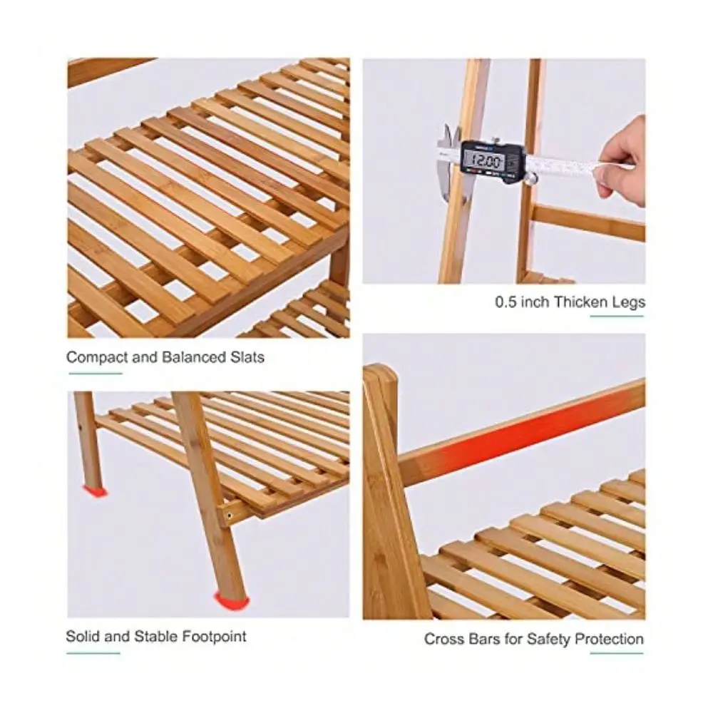

Bamboo Ladder Plant Stand 3 Tier Foldable Flower Pot Display Shelf Rack For Indoor Outdoor Home Patio Lawn Garden Balcony Organ