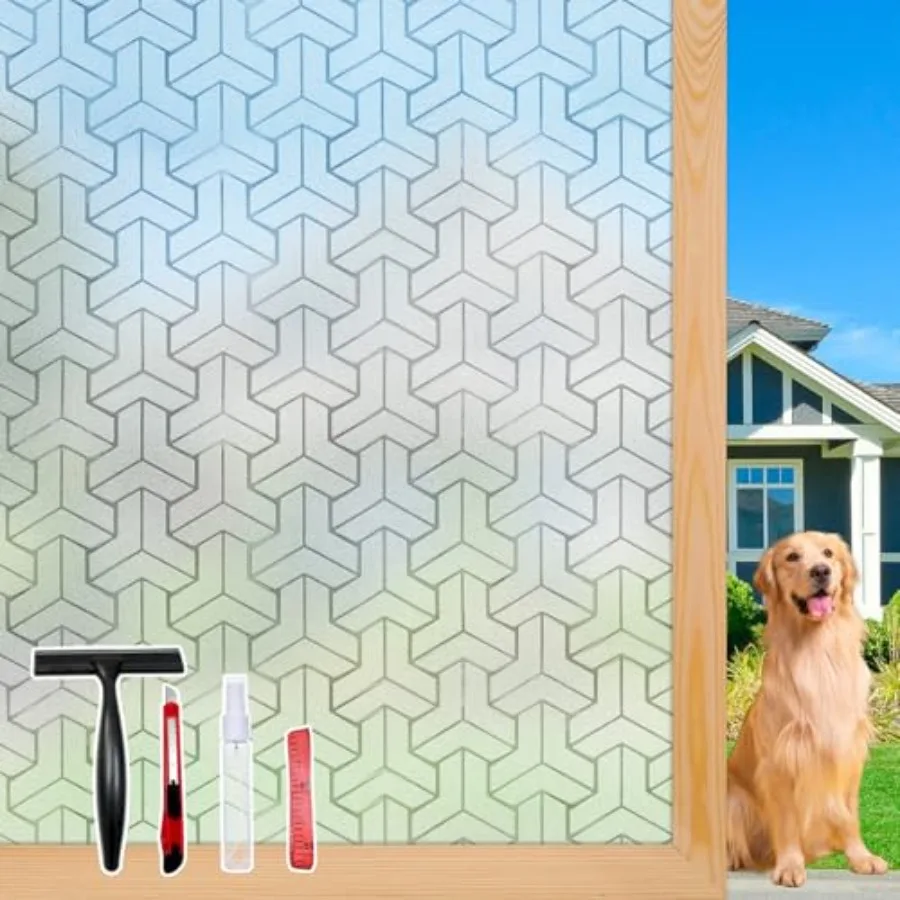 

Wdow Privacy Film, Static Clg Frosted Wdow Film, Decorative for Bathroom Door Coverg, UV Sun Blockg Heat Control Removable Wdow