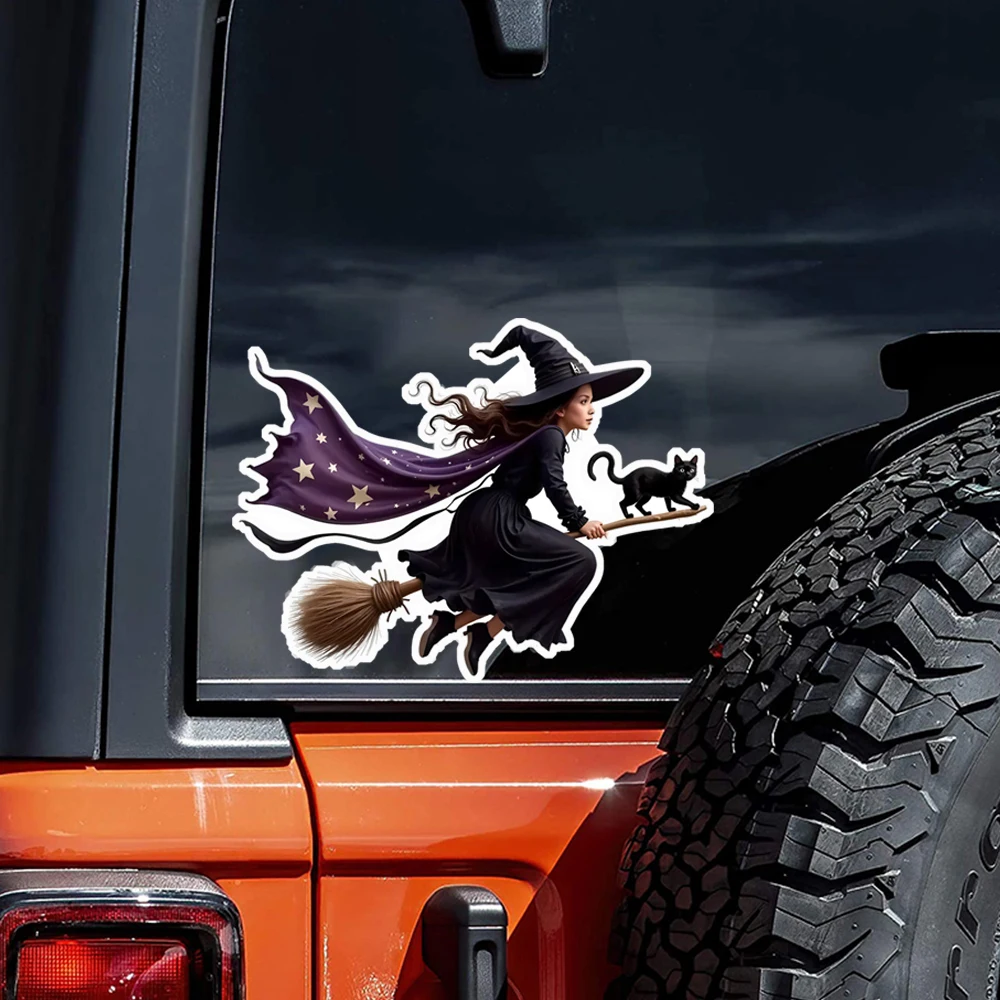 

Наклейки «Волшебная ведьма и черный кот» — водонепроницаемые наклейки из ПВХ 14x10,5 см, подходят для автомобилей, мотоциклов, грузовиков, ноутбуков — мультфильм