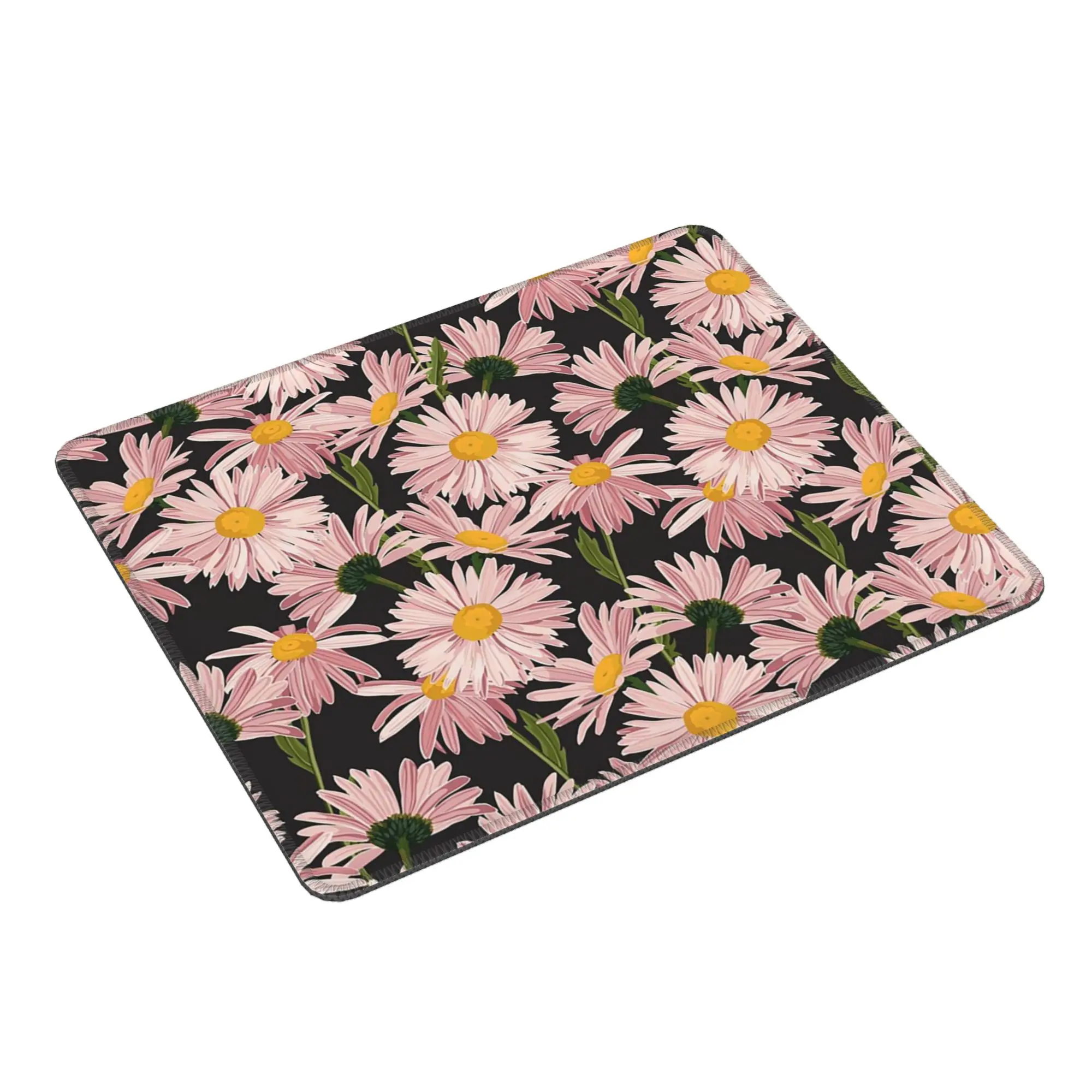 Pink Daisy Floral Pattern Mouse Pad Computer Keyboard Mouse Mat Gaming PC Laptop Desk Mat Office Table Mats