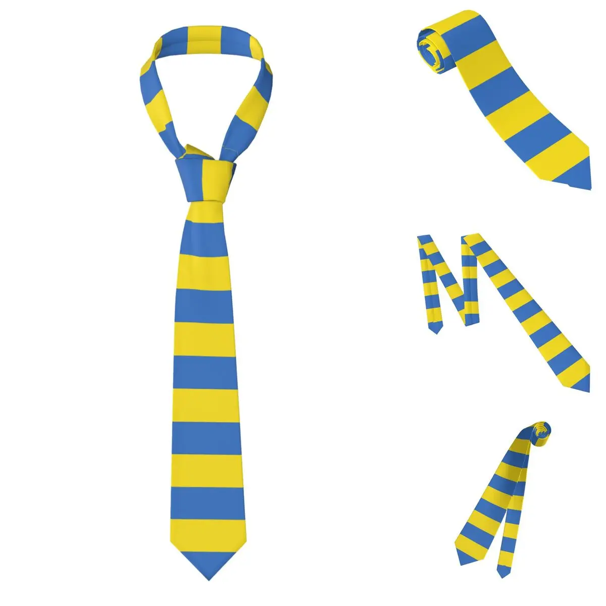 Flag Of Ukraine Necktie for Men Silk Polyester Slim Neck Ties Party Suits Tie Classic Gravatas