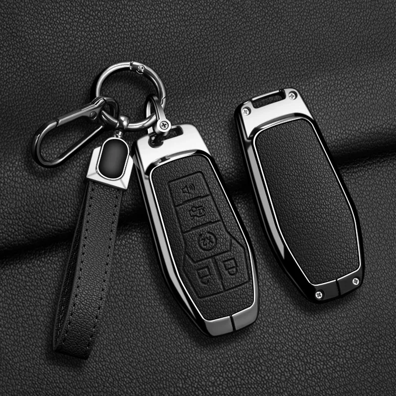 Suitable For Ford Fusion F-150 Edge Explorer Mustang Lincoln MKZ MKC Platinum 2016 F150 Lariat Alloy Car Key Case Cover Keychain