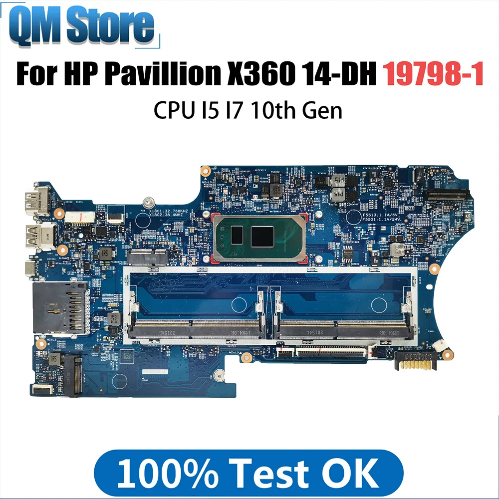 Computer Mainboard For HP X360 14-DH L87921-001 L87921-501 L87921-601 Laptop Motherboard With I5 10th CPU 19798-1 Systemboard