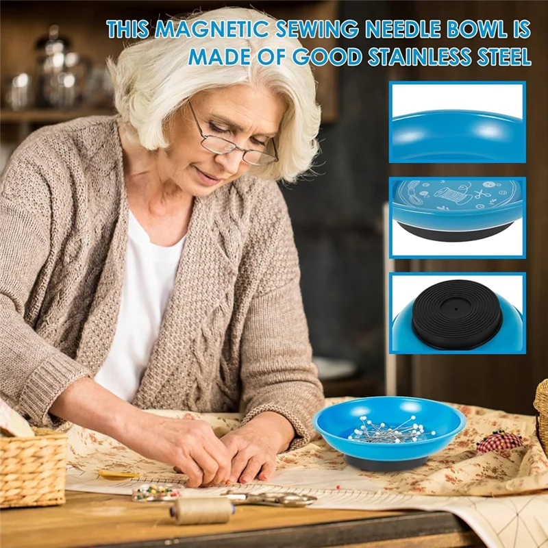 

ABMI-магнитная чаша-держатель для булавок, подушка для булавок для шитья, для поделок своими руками - 150 шт., прямые булавки с шаровой головкой в комплекте,