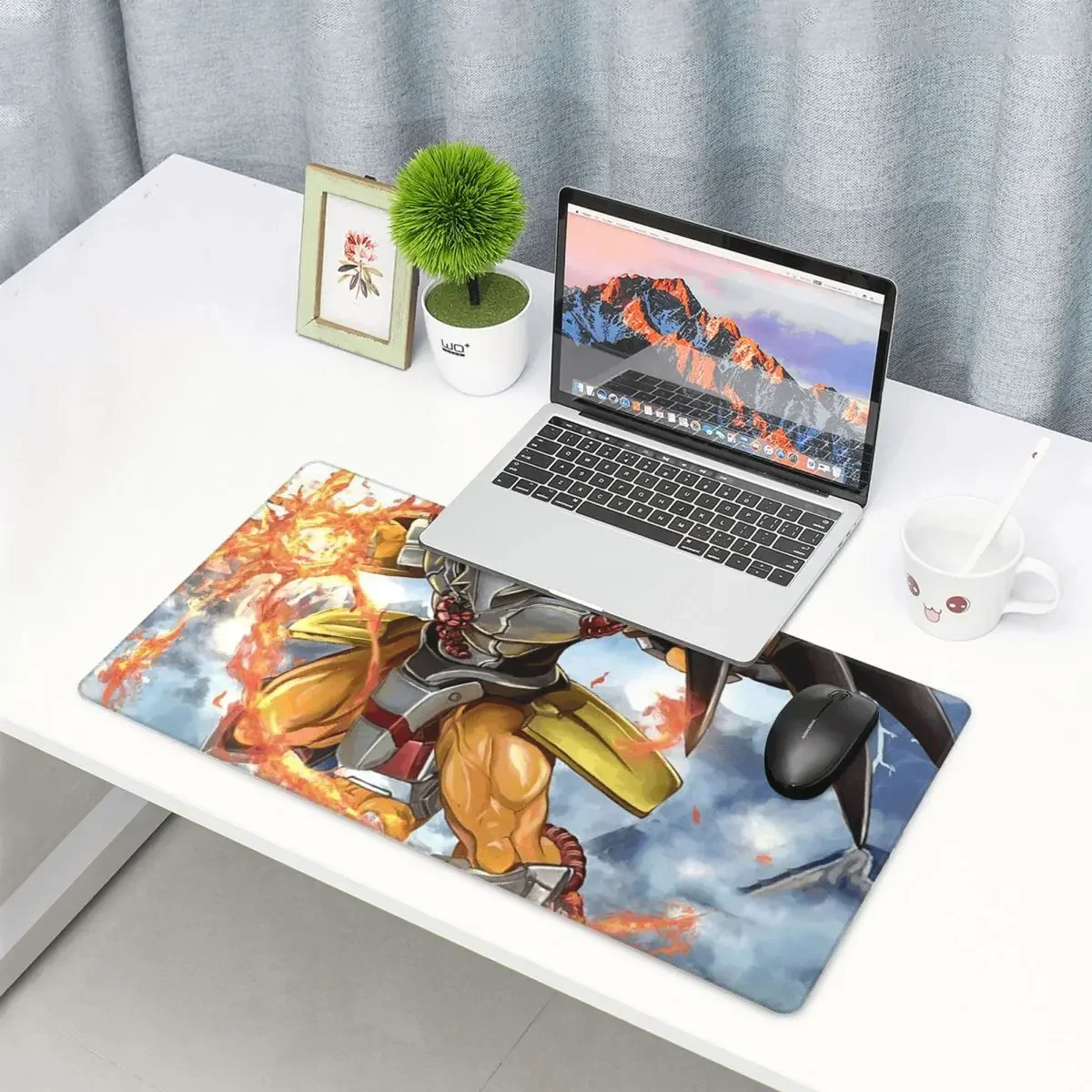 Large Mouse Pad Anime Digimon War Greymon Gamer PC Laptop Mats Keyboard Carpet Computer Gaming Office Accessories Desk Mat