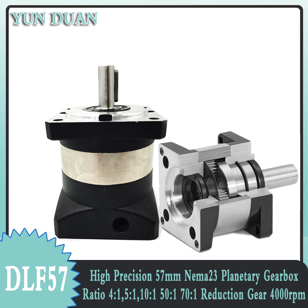 

High Precision 57mm Nema23 Planetary Gearbox Ratio 4:1,5:1,10:1 50:1 70:1 Reduction Gear 4000rpm for Nema23 Stepper Motor