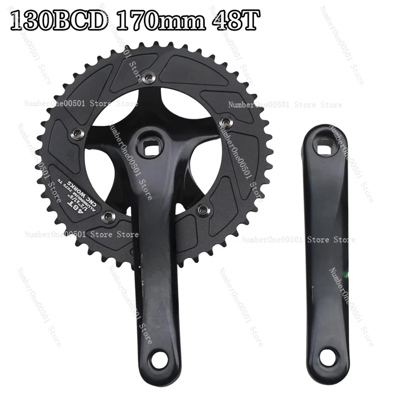 

48T 170MM Crank Folding Bicycle Crankset Bicycle Crank Sprocket Single Speed Crankset BCD 130MM For Fixed Gears