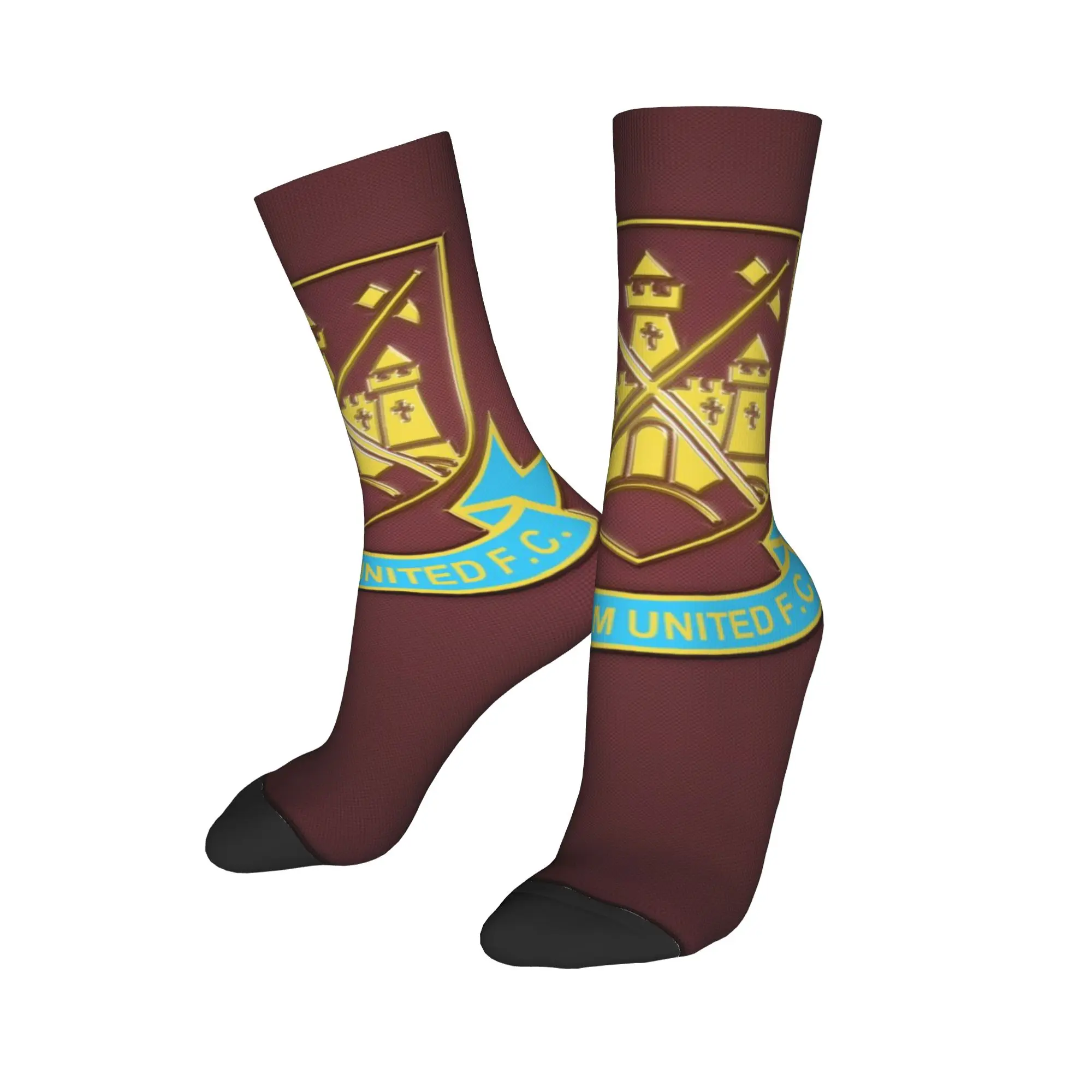 Happy Funny West Ham Retro Harajuku  Hip Hop Novelty Casual Crew Sock Match Day Essentials