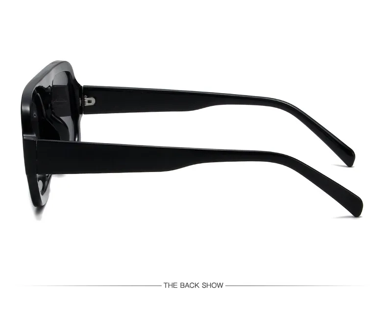 Mode quadratische Sonnenbrille Frauen neue Retro schwarz braun dicken Rahmen Pilot Sonnenbrille Frau Chic Polygon Leopard Shades UV400 – Detail 10
