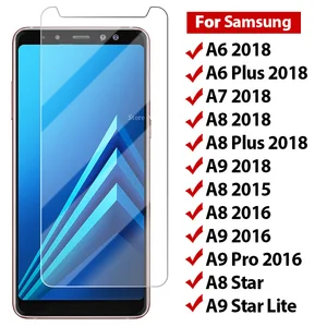 فيلم واقي شاشة زجاجي مقسى 9H لهاتف Samsung A7 2018 A750 A6 A8 Plus Galaxy A9 Star Lite Pro 2016 أفضل 8 مبيعا سامسونج A9 2016 الشاشة الأمامية - No4