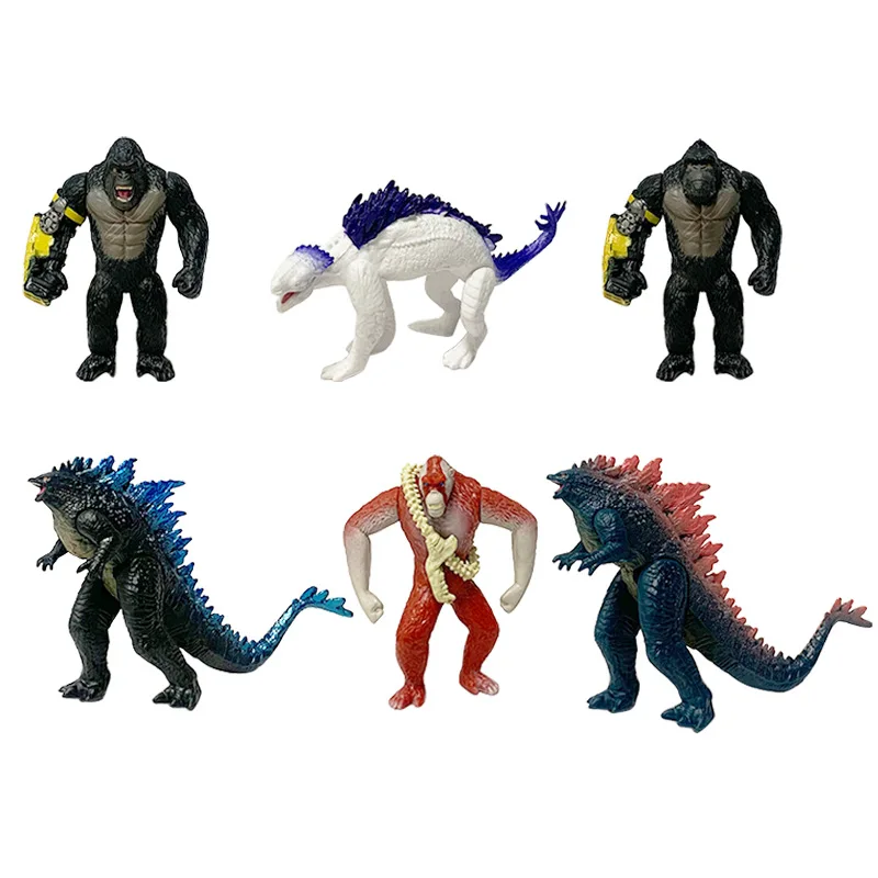 

6-8cm 5-6PCS The New Empire Godzilla vs Kong Scar King Shimo Action Figure Anime Figure Collection Figures Model Toys Doll Gift