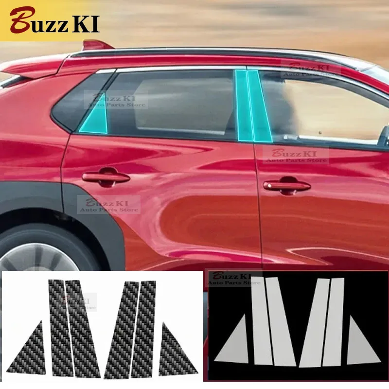 

Для Toyota BZ4X 2022-2023 внешняя часть автомобиля A/B оконная стойка против царапин автомобильный аксессуар прозрачная черная защитная пленка из ТПУ PPF