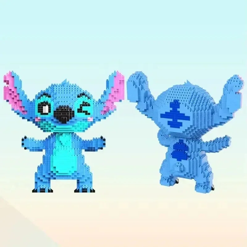 Disney Stitch seria gitara, czytanie postawy, montaż klocków 3D Model prezent Puzzle dla dorosłych i dzieci