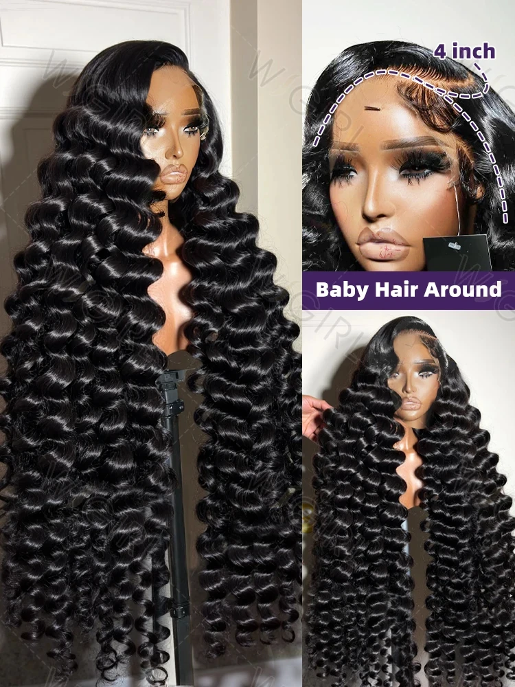 230% Density Loose Wave 13x6 HD Lace Front Human Hair Wig Vietnamese Virgin 30 40 Inch Curly Wigs PrePlucked Deep Wave 13x4 Transparent Lace Frontal Wig