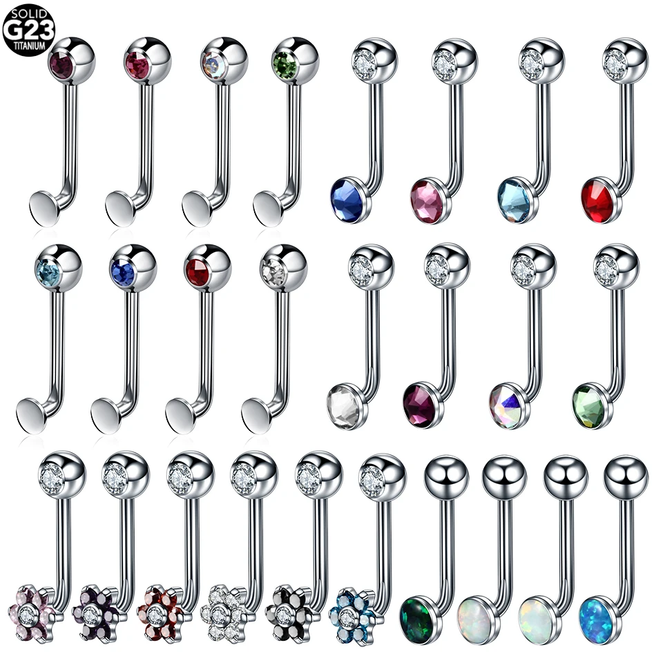 10pcs/lot Titanium Crystal Gem Christina Vertical Hood Piercings Sexy Flower Lip Rings Piercing Body Jewelry