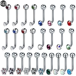 10pcs/lot Titanium Crystal Gem Christina Vertical Hood Piercings Sexy Flower Lip Rings Piercing Body Jewelry