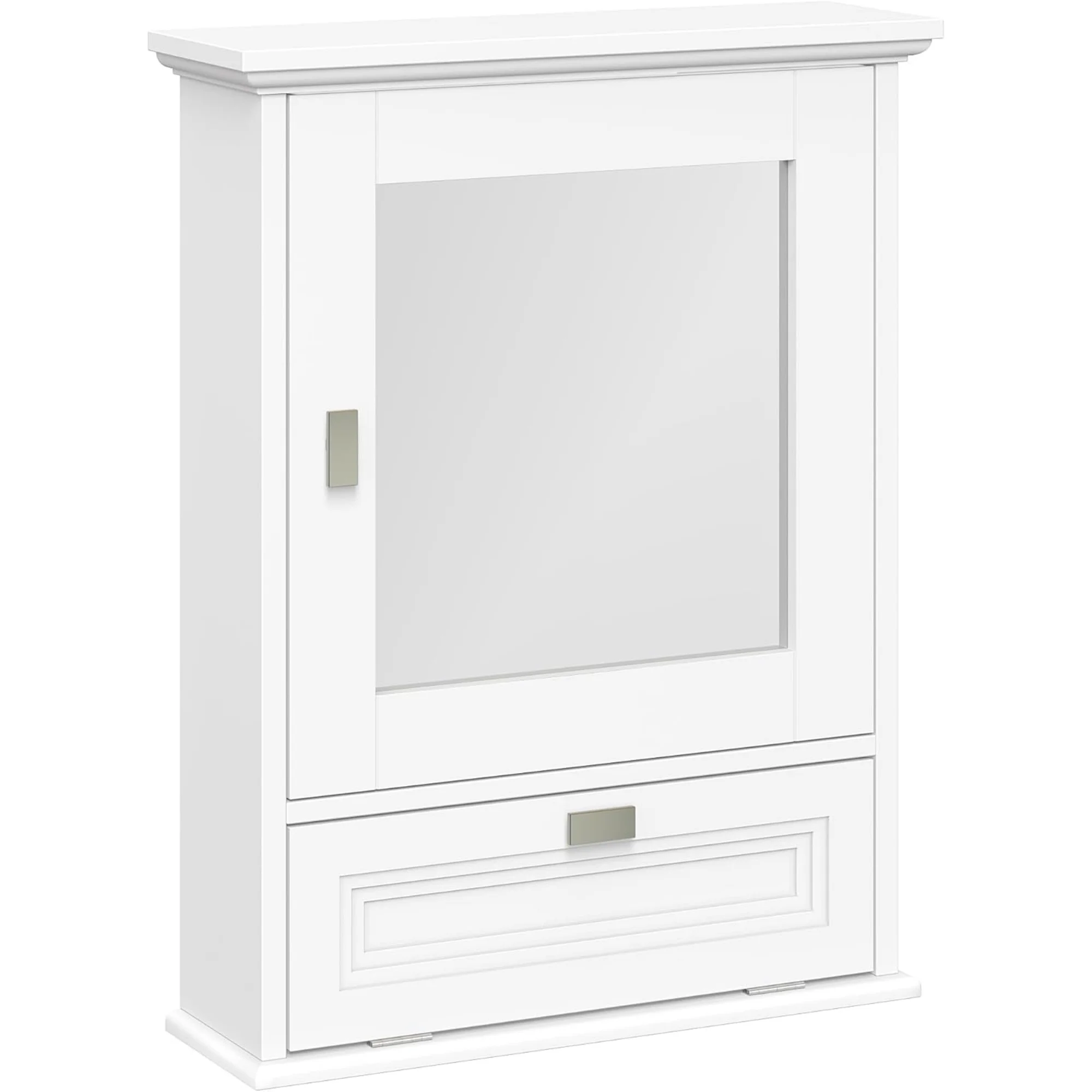 

Geneva Wall Medicine Cabinet with Mirror, Soft-Close Hinges, Inset Multi-Layered Raised Panel Dropdown Door, Storage Compartment, & Interior Adjustable Shelf