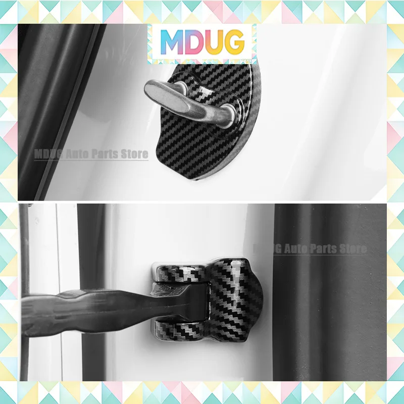 For Model 3 2018 2019 2020 2021 2022 2023 Car Door Lock Latch Protective Cover High Gloss Striker Check Strap Kit Decoration