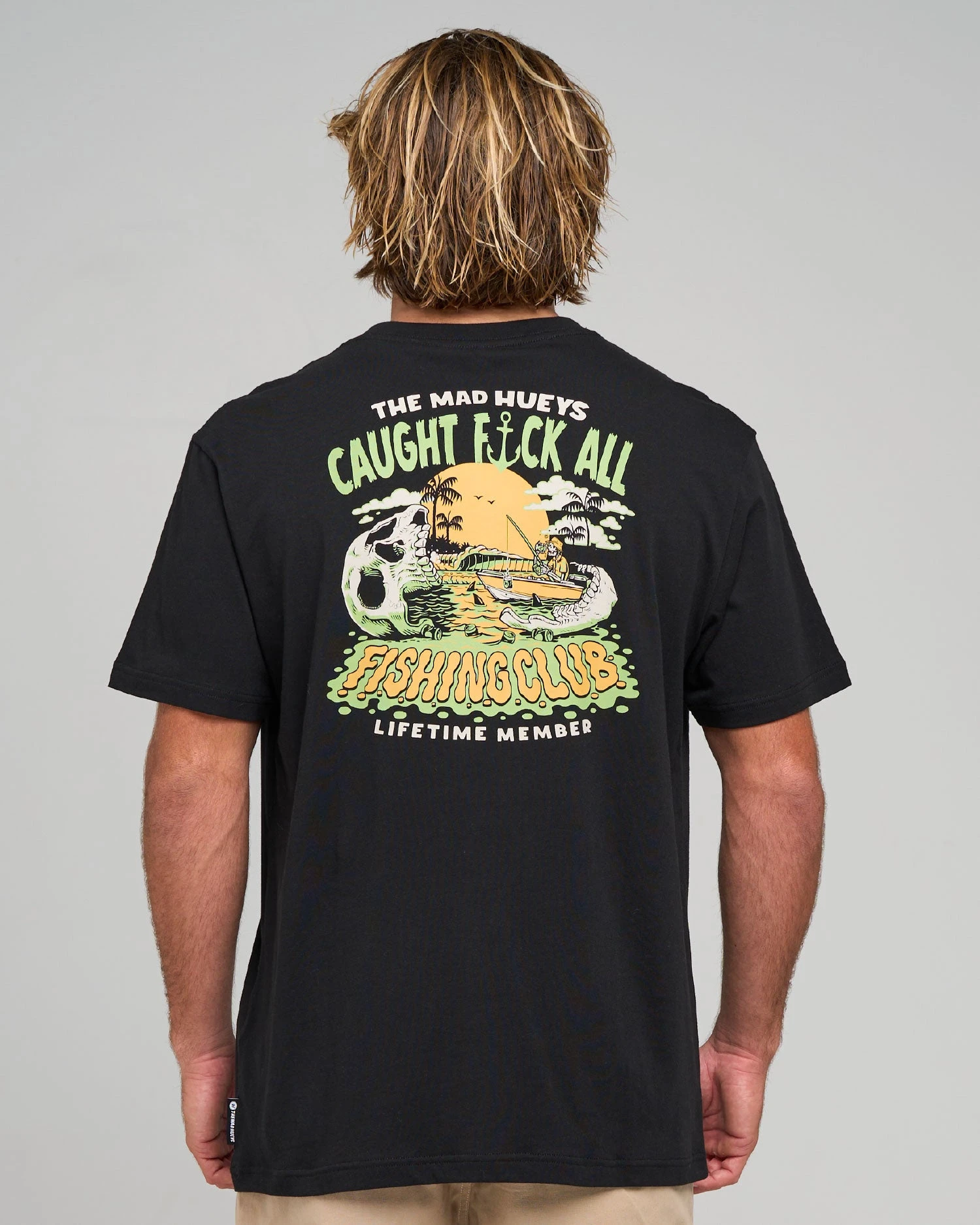 Vintage Fishing Culture Caught Fk All Graphic Tee Cotton Mens Womens T-Shirt Summer Outdoor Casual Top