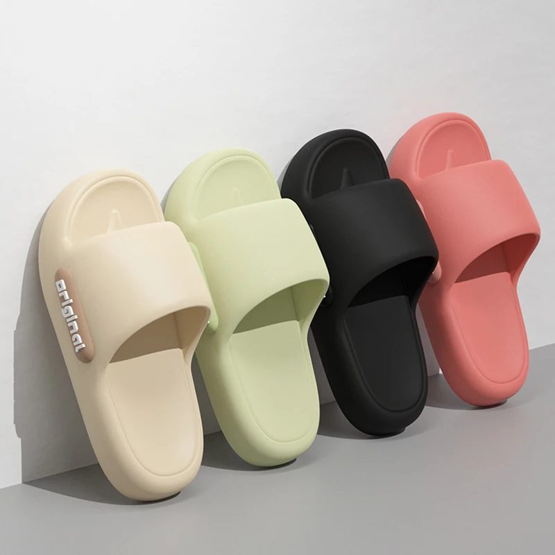 Damen-Hausschuhe, Cloud-Sandalen, Rutschfeste Badeschuhe, Outdoor-Strandsandalen, Lässige Gummi-Flip-Flops, Flache Herren-Sommerschuhe