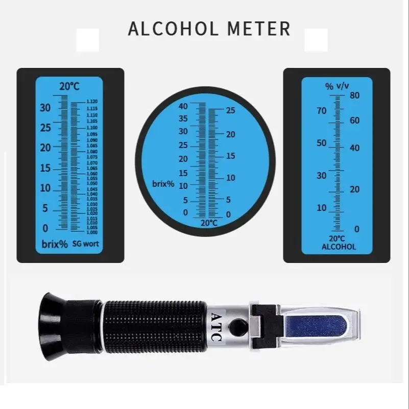 Portable Accurate Alcoholmeter Wine Beer Tester Alcohol Degree Content Hand Refractometer