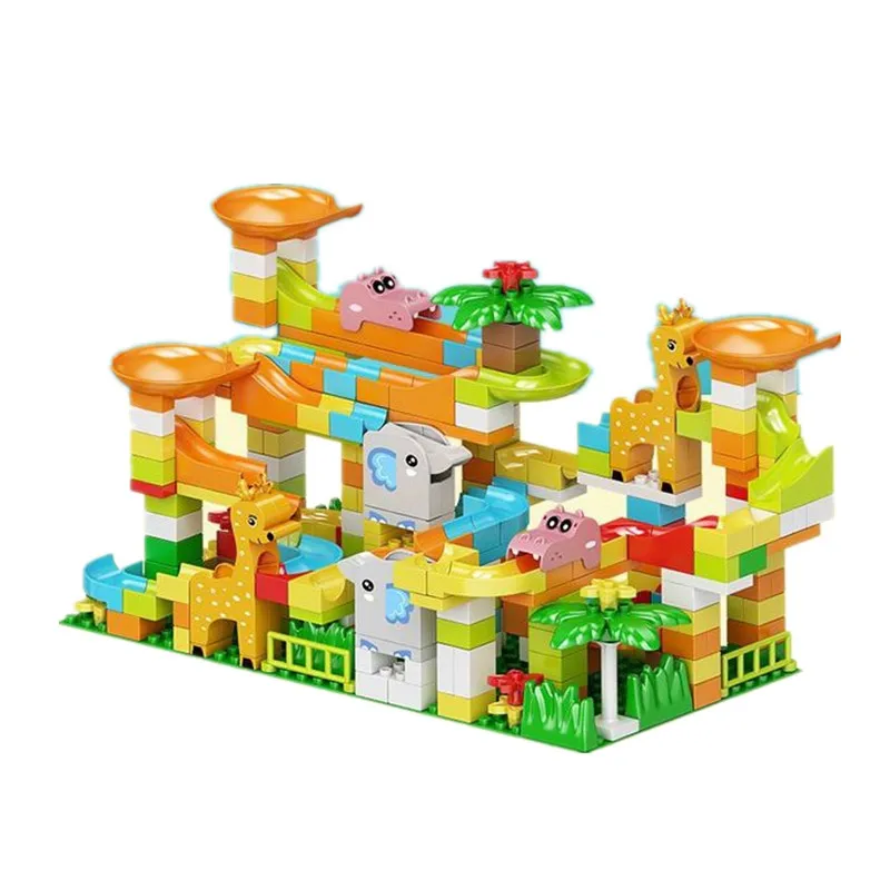 Large Animal Marble Run Building Blocks Slide Part Dinosaur Whale Giraffe Elephant Crocodile Compatible Size