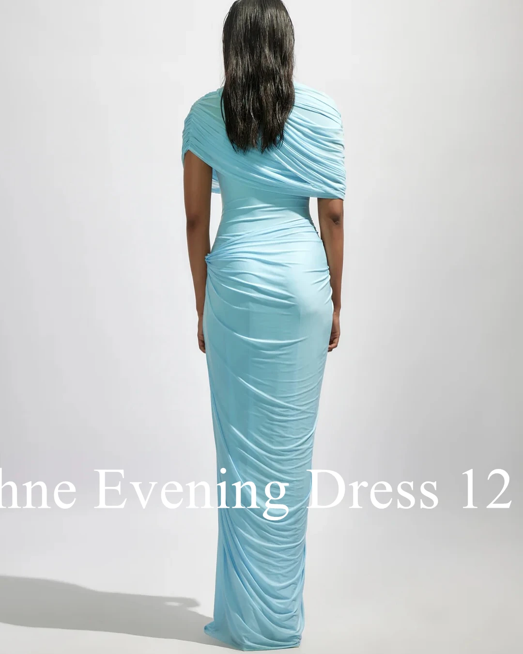 Customized Modern Crew Neck Jersey Short Sleeves Evening Dress Temperament Pleats Photo Color Robe de soirée Vestido De Festa