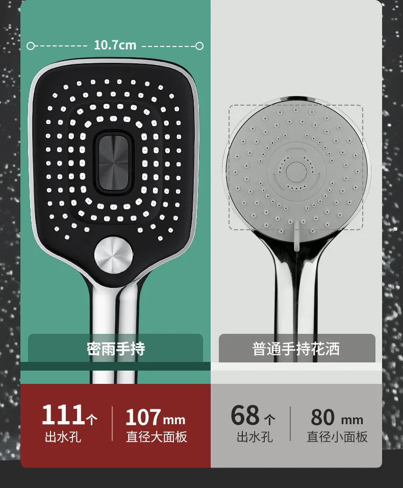 3 Modes Shower Head Set High Pressure Massage Handheld Bath Sprayer Nozzle Shower Head With Hose Bracket Bathroom Accessories