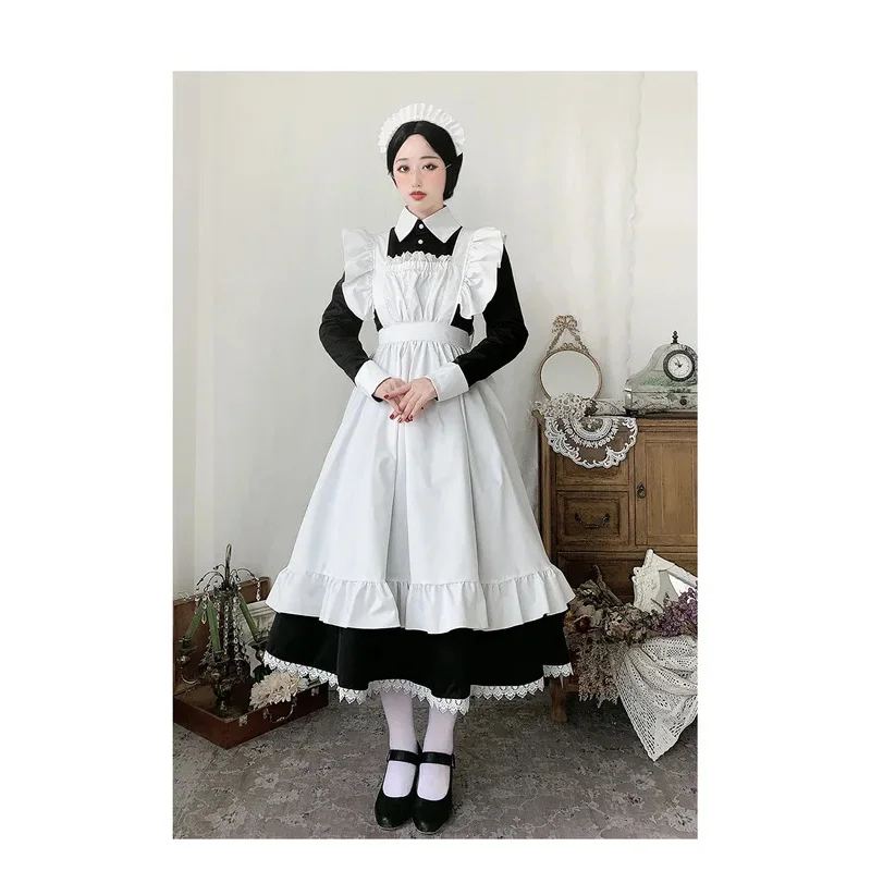 Women maid outfit anime long dress French court maid dress Lolita cosplay costume dresses