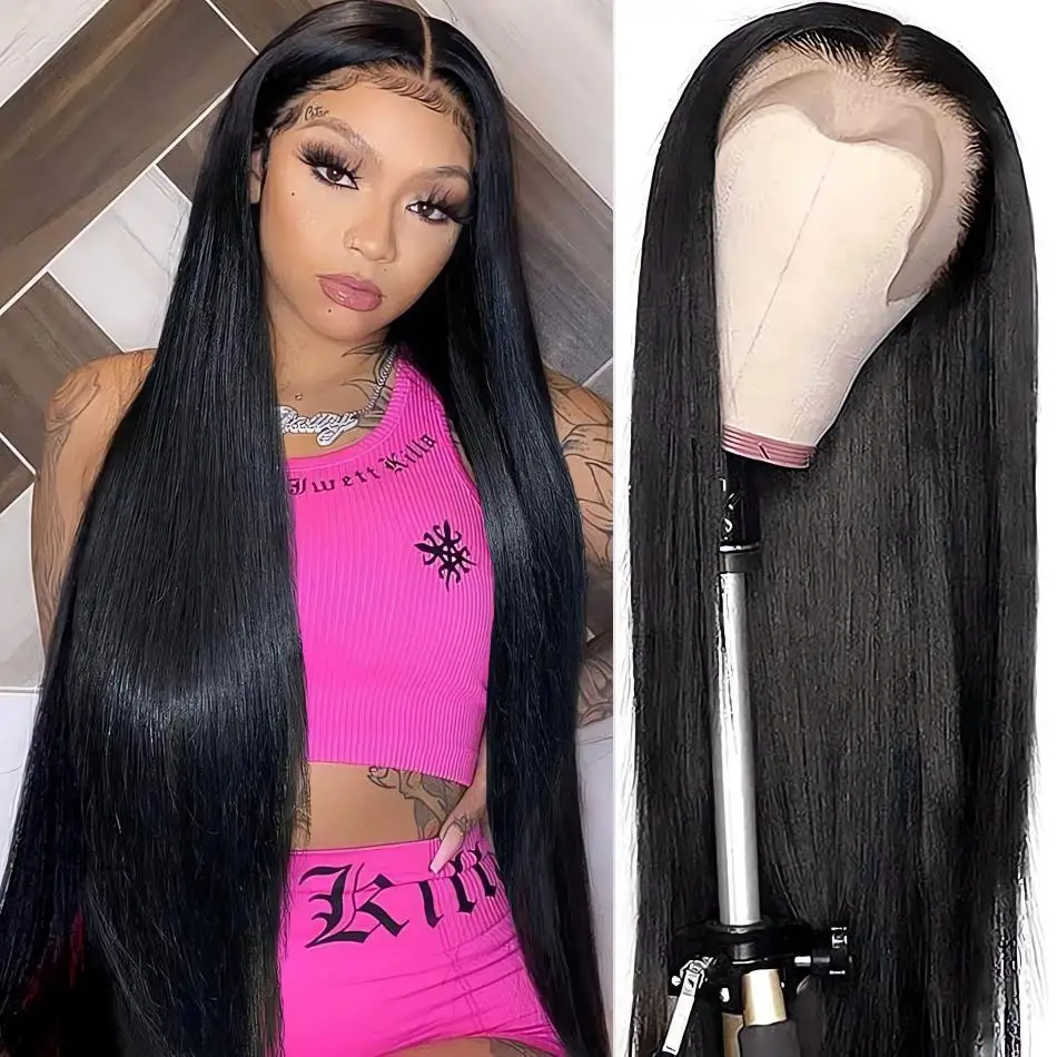 

Glueless preplucked human wigs ready to go hd Lace Front 100% Natural 4X4 Straight Frontal Cheap Brazilian Wigs For Women Choice