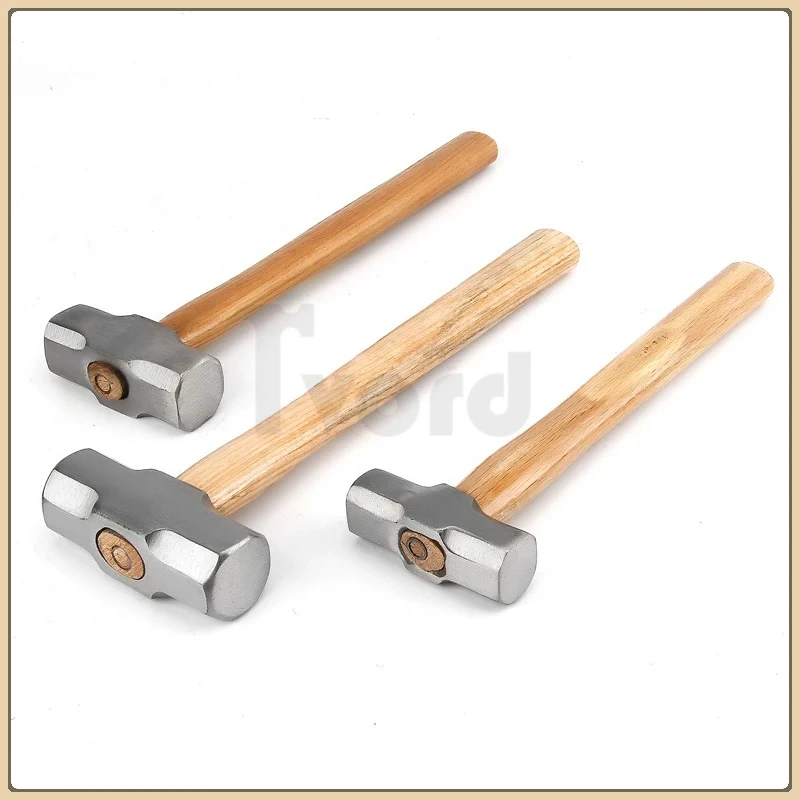 Heavy Duty Wooden Handle Sledge Hammer 1Pcs Forged Steel Octagon Hammer Square Head Big Masonry Hammer 2LB 3LB 4LB