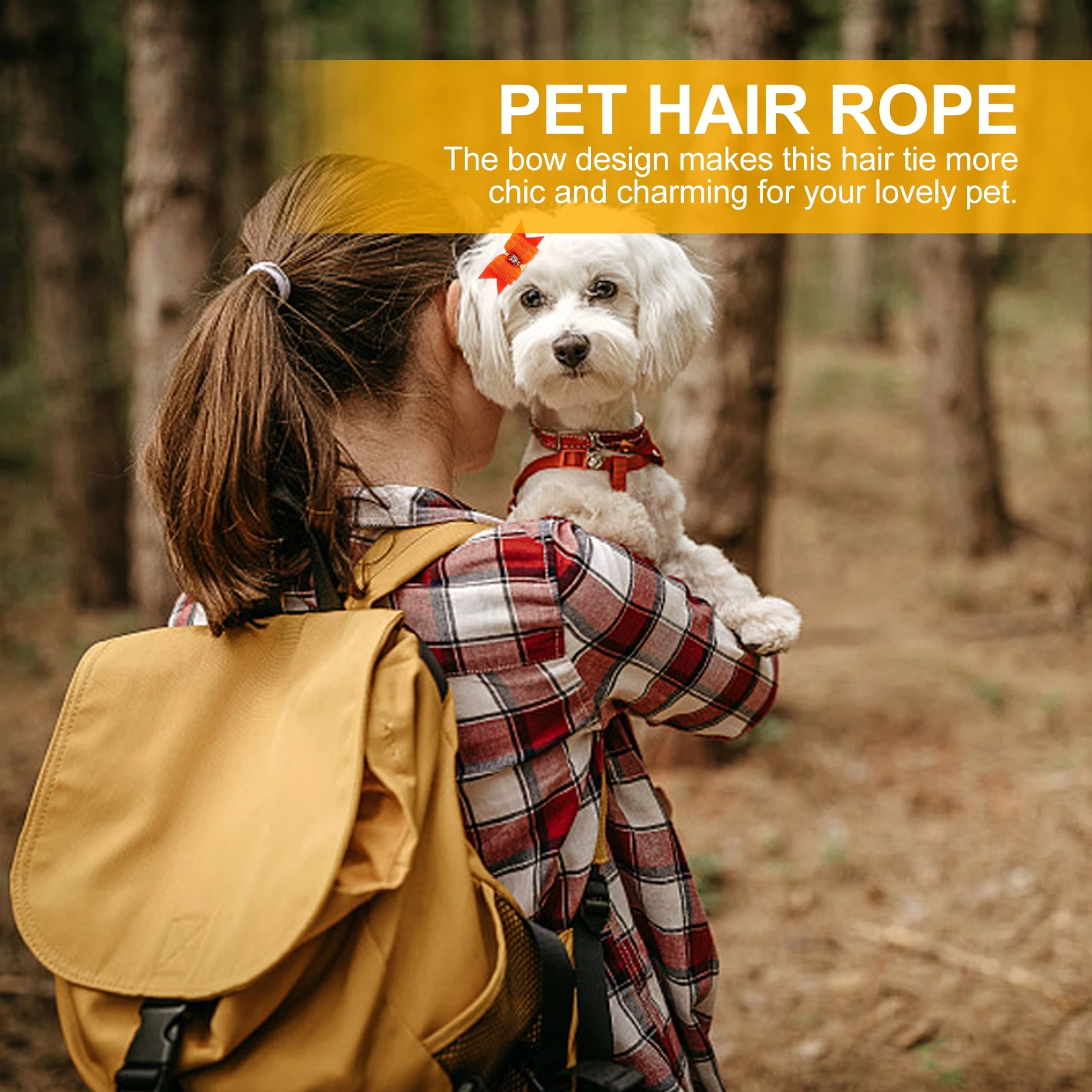 

10Pcs Puppy Hair Tie Bow Stylish Pet Hair Accessories Daily Use Pet Supplies Dog Headdress Puppy Bow Headdress