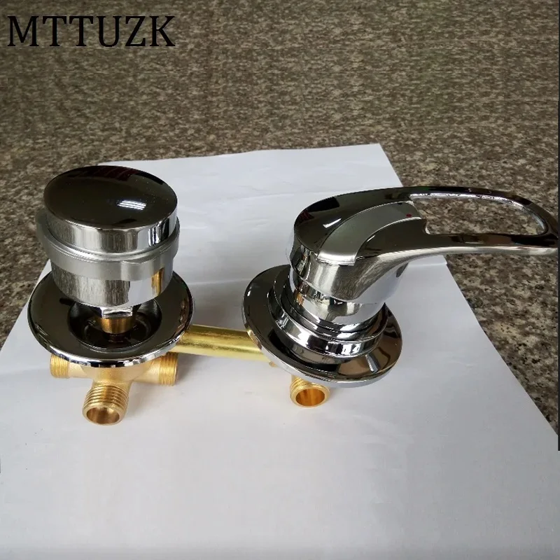 MTTUZK wall mounted 2/3/4/5 Ways water outlet brass shower tap screw or intubation shower cabin shower room mixing valve faucet