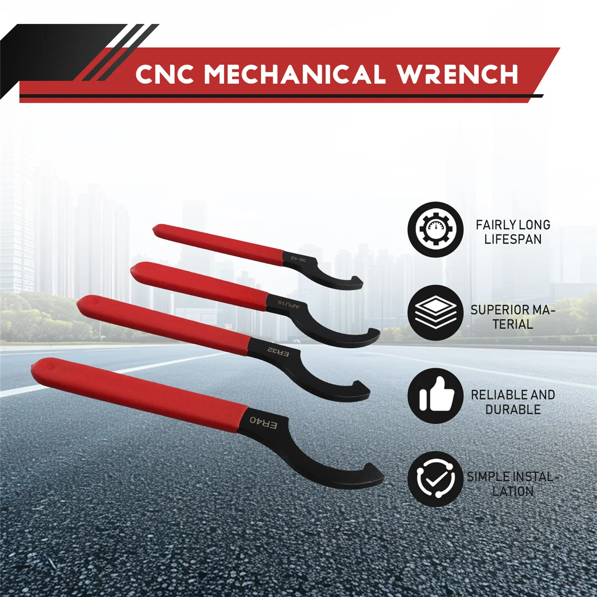 Hot New Coilover Wrench, Hook Wrenches Tools Set Shock Spanner Wrench Set C-Shape Spanner Adjustable Spanners Adjustment Tool