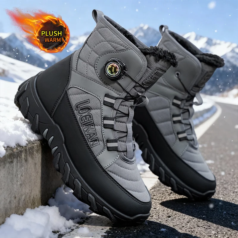 أحذية ثلج رجالية جديدة لشتاء 2025، سميكة ومبطنة بالقطن، طراز عصري متعدد الاستخدامات، ملابس خارجية مع Street Vibe #4