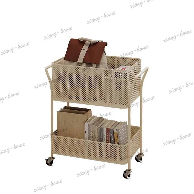 Factory Direct Simple Bookshelf Rolling Cart Nordic Storage Beauty Salon Designers Salon Trolley Barbershop Salon Furniture Carr